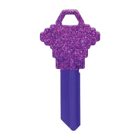 Hillman Hillman 5005162 DIVA Purple Glitter House & Office Universal Key Blank with Single Sided - Case of 6 5005162
